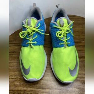 Nike Roshe Run FB Sprite Shoe 580573-401 Current Blue Chrome Volt Mens Size 11.5